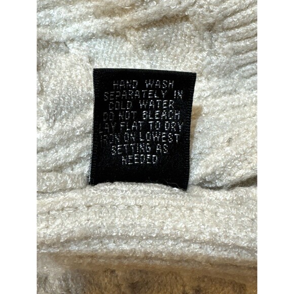 Cyrus Open Front Cable Knit Cardigan Sweater Cream Ivory Size L Long Cozy - Picture 7 of 8